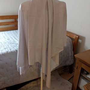 Grey Wool & Cashmere shawl  26" x 70"